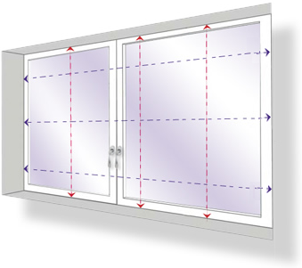 Измерение горизонтальных жалюзи для пластиковых окон.